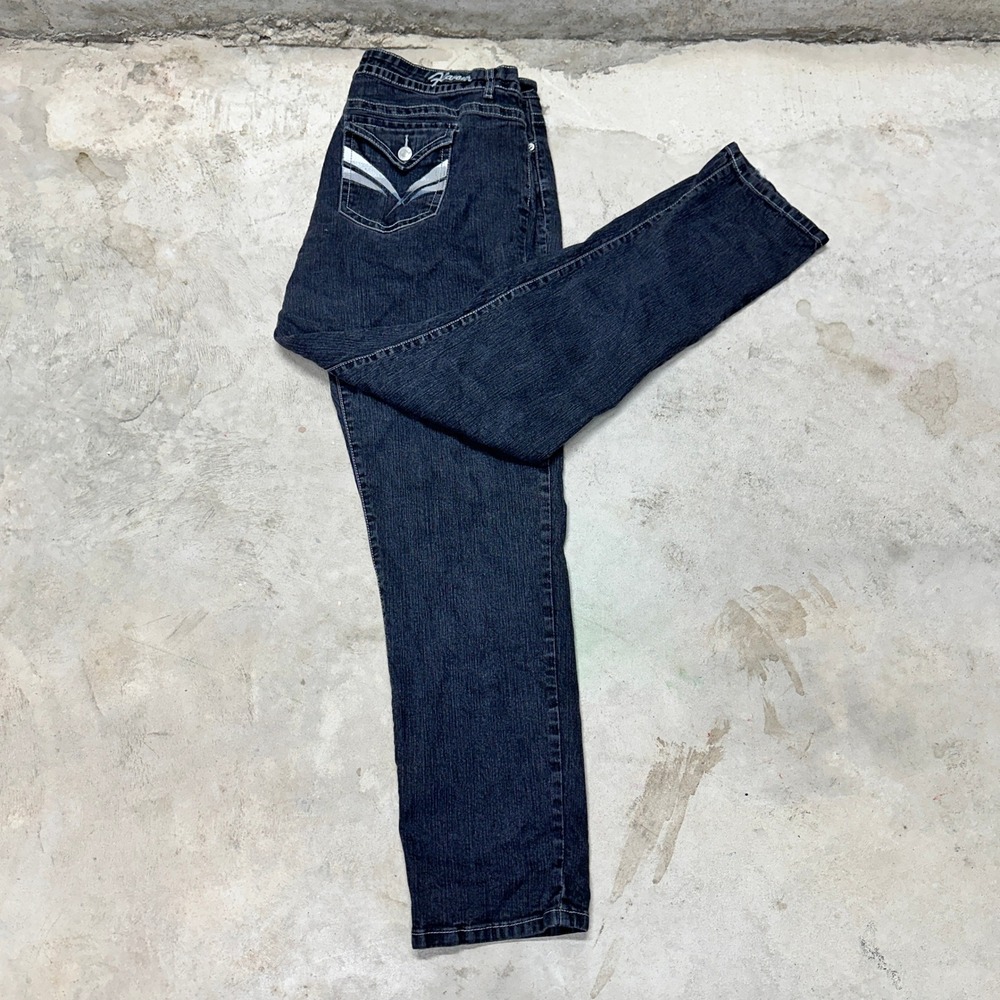 Flavour by Bubblegum Women's Black Wash Denim‎ Jeans Designer Pocket Detail